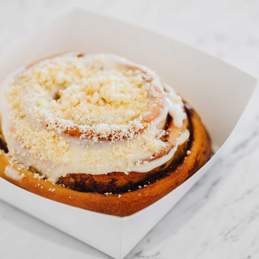 Apple crumble cinnamon scroll